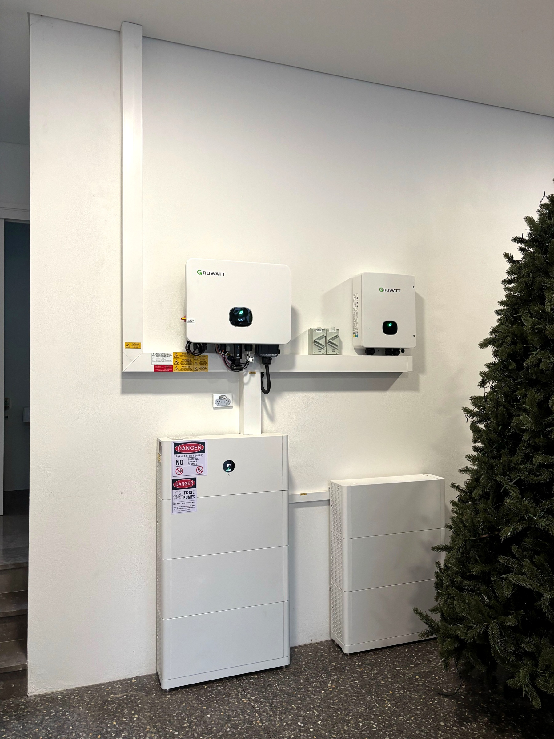 Growatt solar and battery equipment installed inside a City Beach home